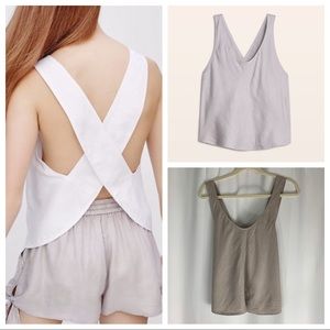 Wilfred Mistral Criss Cross Back Tank in Tan Sz L